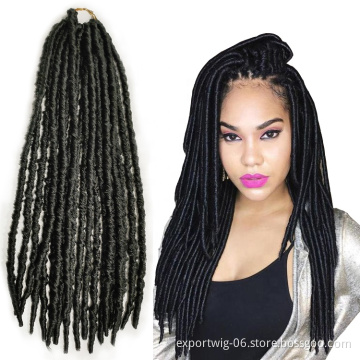 Synthetic Braiding Hair Extensions Dreadlocks Goddess Soft Faux Locs Crochet Straight Gypsy Locs Braids Hair For Women